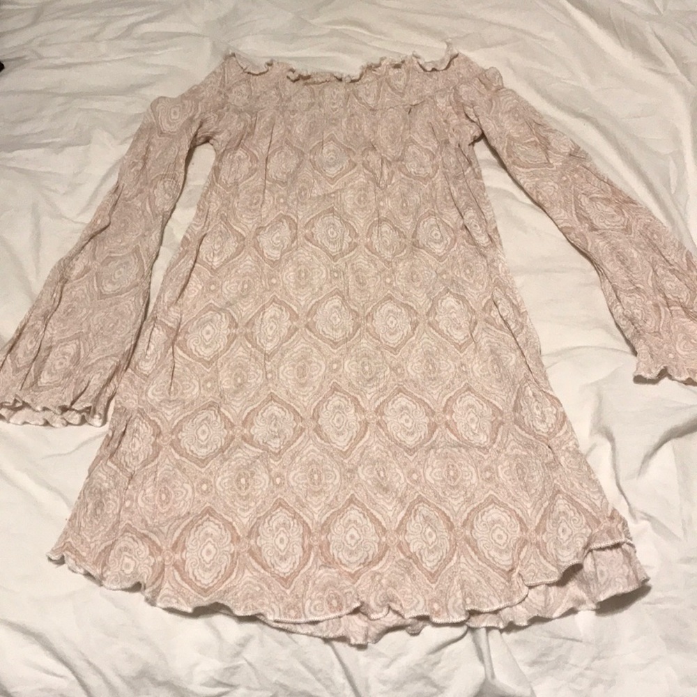 LA Hearts Pink Off the Shoulder Dress